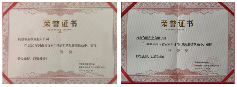 荣誉 | “百家牛场青贮质量评鉴活动”DUOBAO SPORTS新蔡瑞亚牧业、河南合源乳业分别荣获一、三等奖 荣誉 | “百家牛场青贮质量评鉴活动”DUOBAO SPORTS新蔡瑞亚牧业、河南合源乳业分别荣获一、三等奖